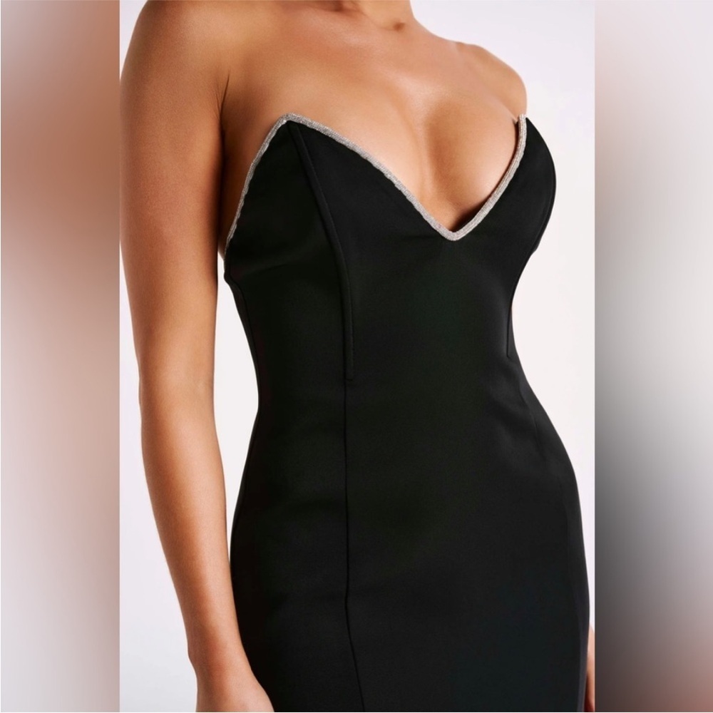 💎 🆕🔥 NWT MESHKI ‘Madi' Suiting Mini Dress With Diamante Rope - Black SMALL - Picture 7 of 16